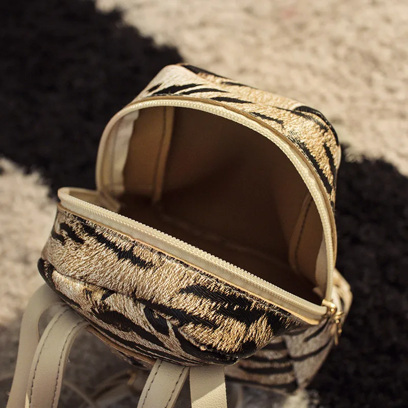 

1 Pcs Women Lady Backpack Leopard Print Fashion PU Leather For Travel Mobile Phone KA-BEST