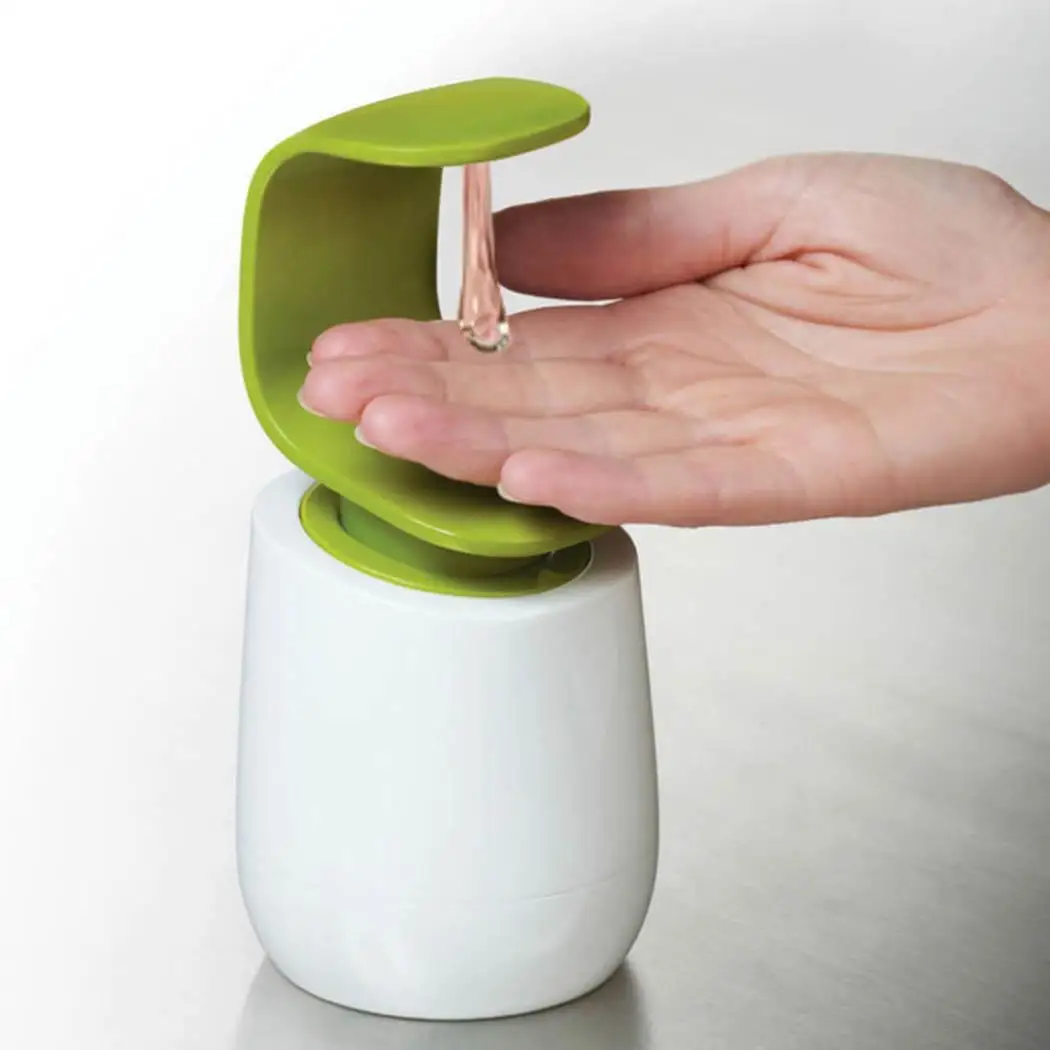 

One-Handed Bathroom Back Press Soap Shampoo Kitchen Sanitizer C Type Bottle White Green Soap Bottle