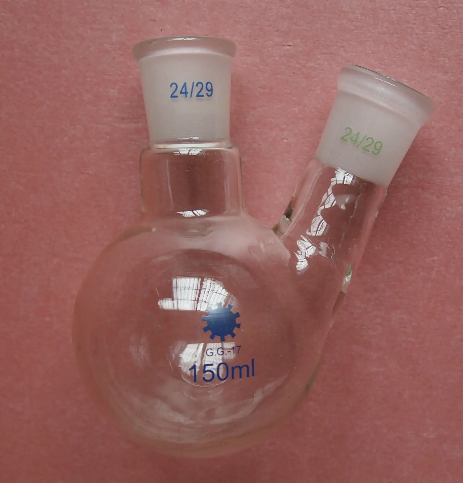 

150ml,24/40,Round bottom Glass Flask,Two Necks,Lab Chemistry Glassware