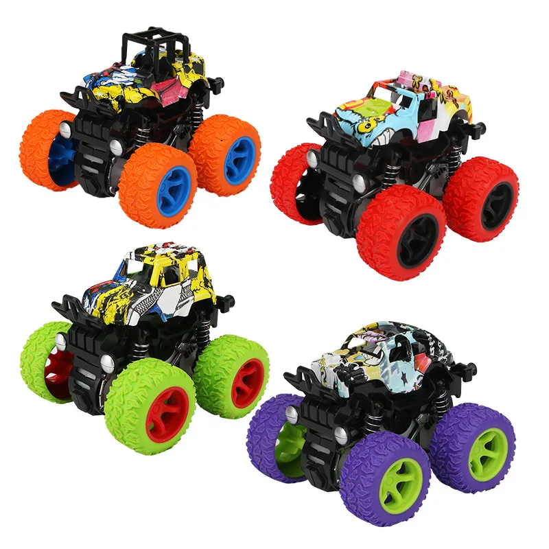 

Graffiti Hot Blaze Inertia Four-wheel Drive Big Foot Off-road Vehicle Inertial Climbing Stunt Car Toy Model for Boys Toy Truck