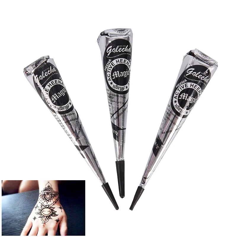 

HNKMP 1 PC Body Paint Henna Paste Cone Indian Henna Tattoo Temporary Skin Art Sticker Makeup Tool Summer Party Gift Beauty Decor