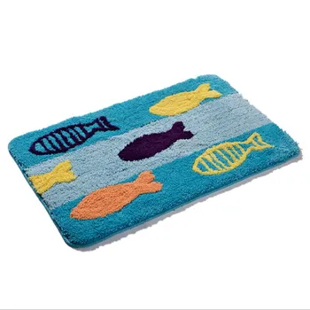 

Flocking Microfiber Household Bathroom Non-slip Mat Door Protect Children Bathroom Absorbent Non-slip Mat Carpet Mat