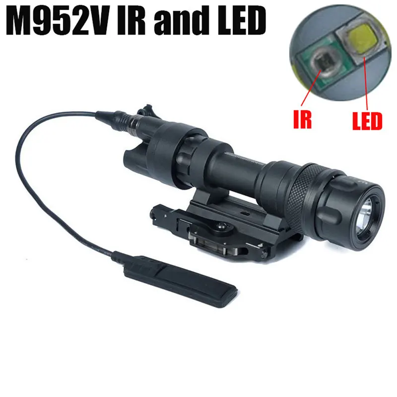 

M952V IR Scout Tactical Weapon Light LED White Light Output Waterproof Remote Switch Pressure Flashlight QD Mount Picatinny Rail