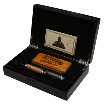 

Duke Classic "Confucius" Series Bamboo Metal 0.7mm Iridium Nib Fountain Pen with Luxury Original Gift Box Ink Pens for Gift