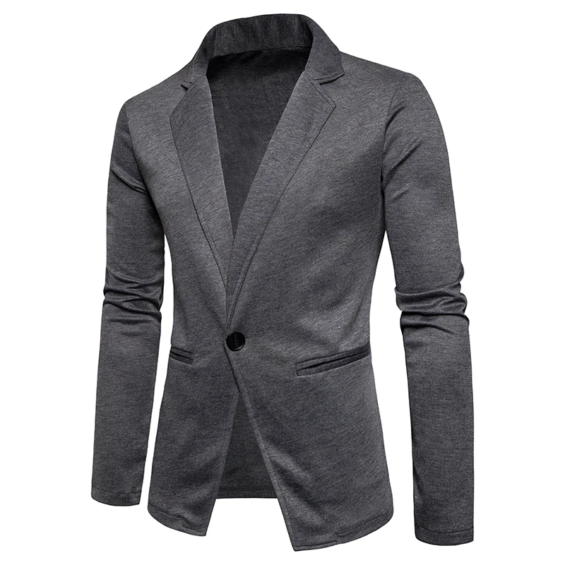 

Men's 2018 Slim fit suit Jacket New Arrivals Fashion Style one button for leisure small Suit men jacket solid color EU size