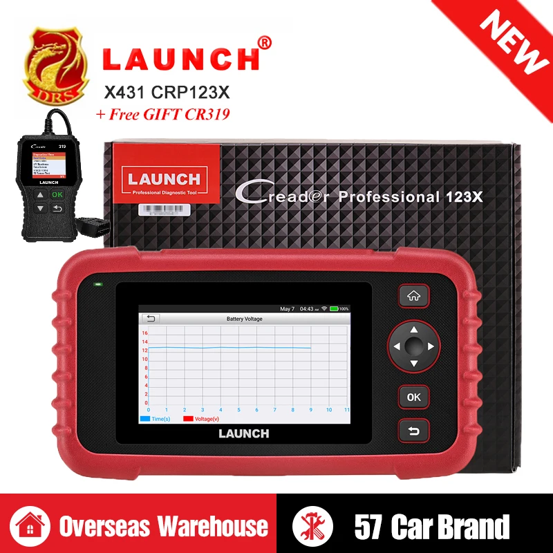 

LAUNCH X431 CRP123X CRP123 X Auto Code Reader OBD2 Scanner OBDII Diagnostic Tool ENG AT ABS SRS Launch Scanner Automotive Tool