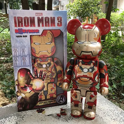 

Bearbrick400% Bearbrick Be@rbric Be@rbrick Movie Iron Man PVC Collectible Model Toy With Retail Box 28CM Fashion Toy Gifts