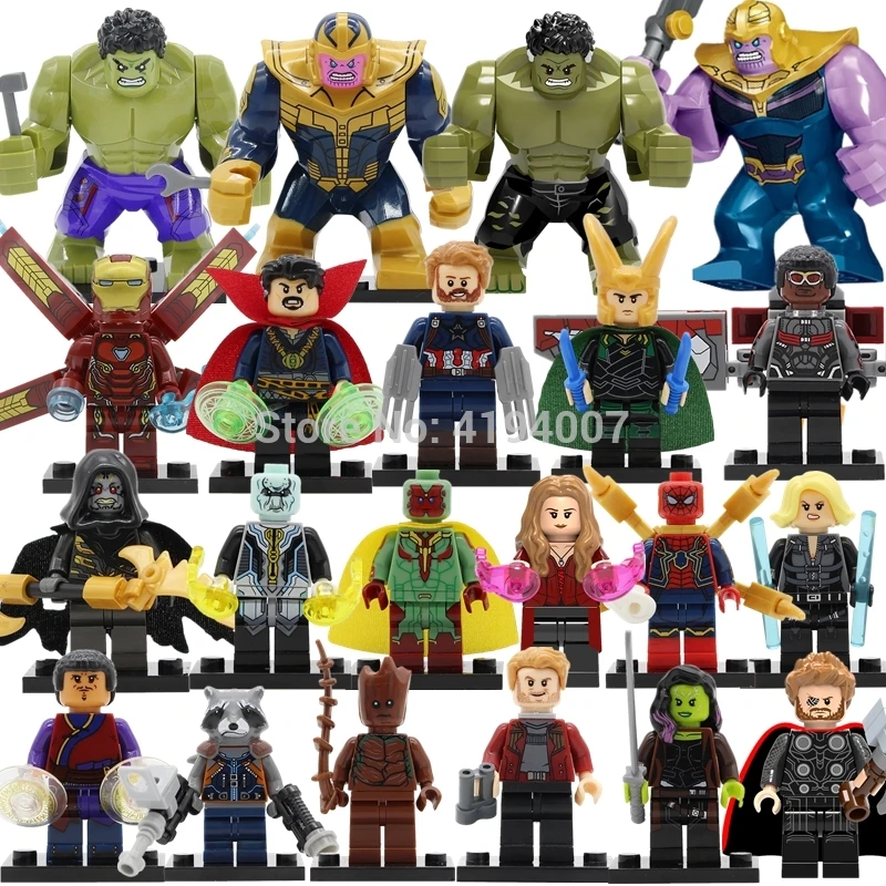 

Super Hero Avengers Thanos Infinity War Iron Man Corvus Glaive Outrider Spider Man Black Widow Building Blocks Set Toys