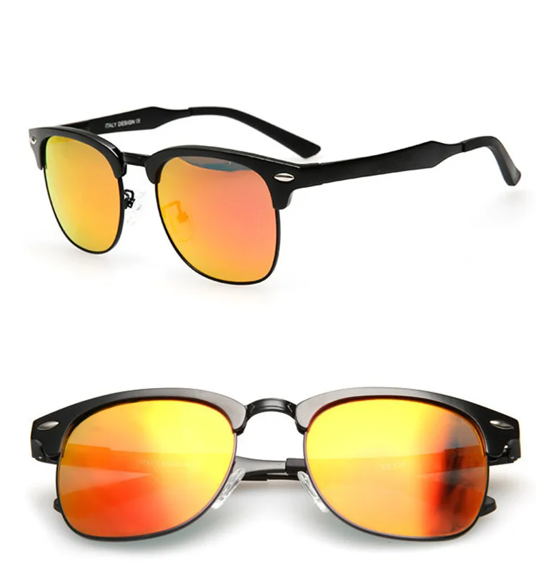 Модные мужские поляризованные солнцезащитные очки из магниевого алюминия, спортивные полуметаллический покрытие для солнцезащитных очков, светоотражающие очки - Цвет линз: C4