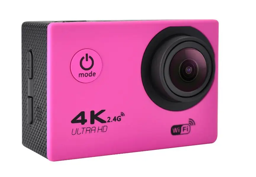 Богатая Ультра HD 4K Экшн-камера F60 1080 p/60 fps WiFi камера угол 170 градусов Спортивная камера 2 дюйма 30 метров Водонепроницаемая камера - Цвет: pink