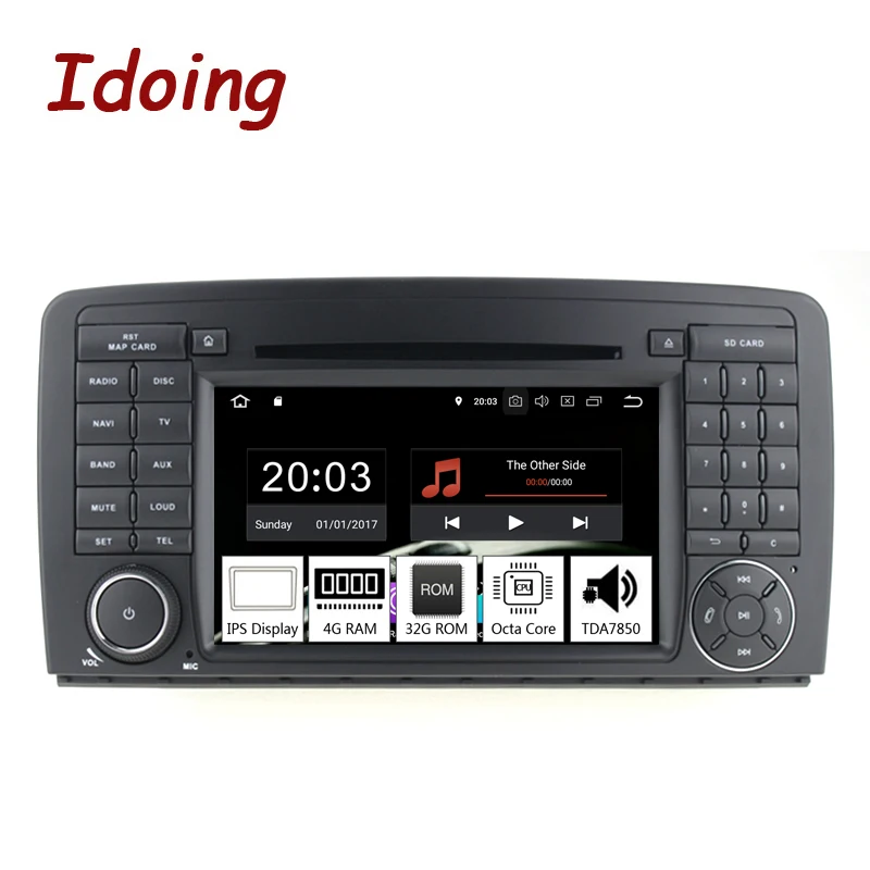 Clearance Idoing 7"2Din Andriod9.0 Car Radio GPS DVD Multimedia Player For Mercedes-Benz W215/W220 PX5 4G+32G 8Core IPS Screen Navigation 1