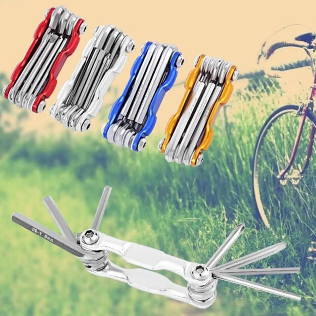 

Mini 7in1 Multifunctional Bicycle MTB Road Bike Multi Repair Tool Kit Pin Key