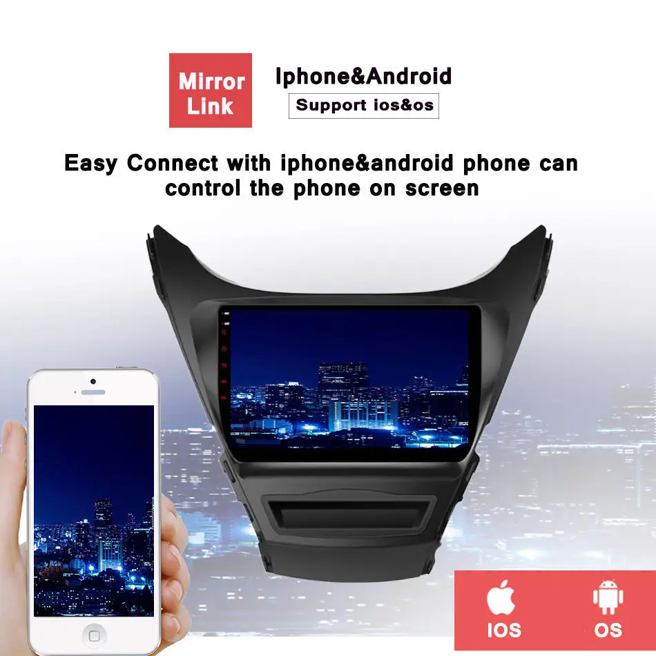Best Octa Core Android 7.1/6.0 Fit Hyundai ELANTRA MD 2012 2013 2014 2015 Car DVD Player Navigation GPS 4G Radio with WIFI Head unit 9