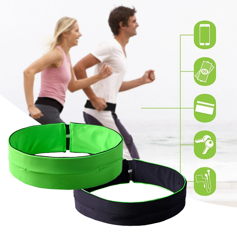 Multifunción maratón deportes al aire libre correr cintura bolsa cinturón Yoga bolsillos para teléfono móvil Unisex Riding Zipper bolsas