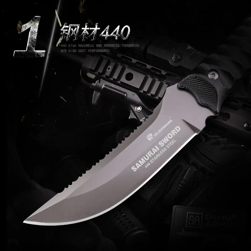 HX Outdoors Katana JP Outdoor Kinves Hunting knife Camping Survival 440C Blade K10 Handle Pocket EDC Tool Wtih K Sheath HX Outdoors Katana JP Outdoor Kinves Hunting knife Camping Survival 440C Blade K10 Handle Pocket EDC Tool Wtih K Sheath
