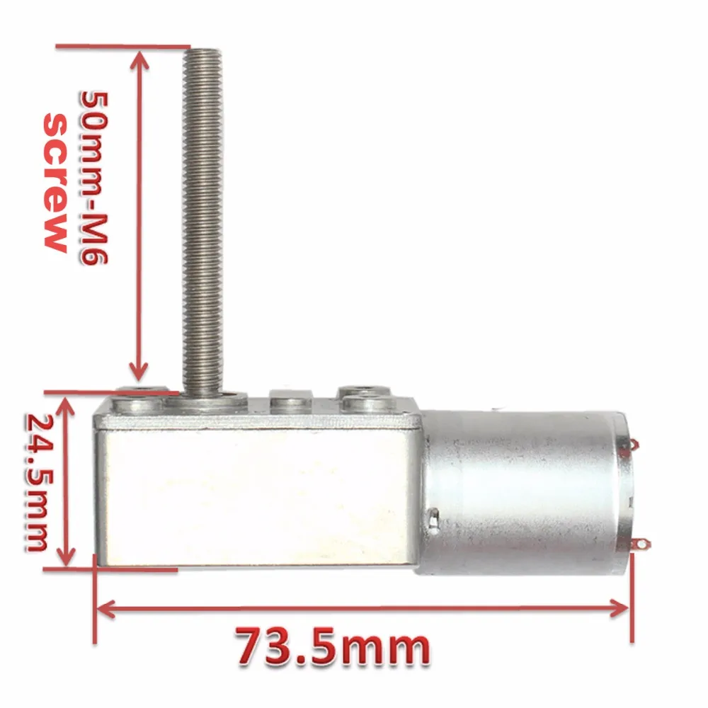 

Bringsmart JGY370 M6 Screw Shaft Length 50mm Worm Gear Motor 12V DC 6V 24V Micro Reversed Reducer Motor Self-lock