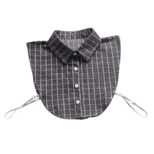 6 стилей для женщин и мужчин, мальчиков и девочек, половина накладной воротник от рубашки клетчатый узор Съемные воротники Блузка Топы воротник с лацканами