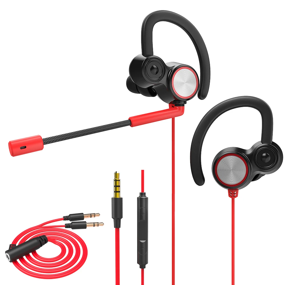 V6 3.5mm Gaming Headset In Ear Dynamic Dual Driver Earphone Noise