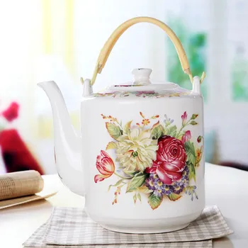 

Jingdezhen ceramic cold water pot high temperature blue flower ceramic teapot 3600ml large capacity cool water kettle
