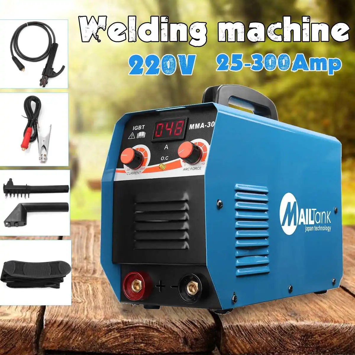 

MMA-300G Portable DC Welding Machine 220V 25A-300A Semi-Automatic Inverter LCD Digital Display Soldering Tool