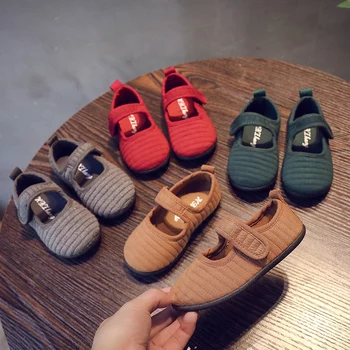 

Children's cotton shoes flat shoes boys and girls shoes soft baby sports shoes red gray breathable ballet folding sandals