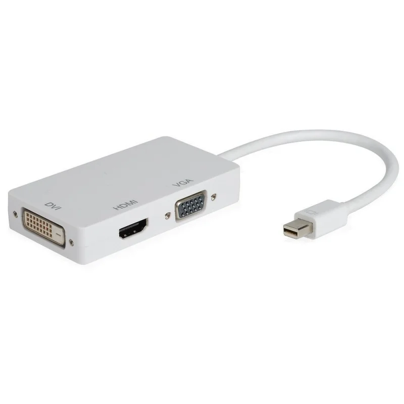 White Кабель-адаптер ABKT-HDMI/DVI/VGA display port, mini display port(Thunderbolt)(R) 3 в 1, белый - Цвет: White