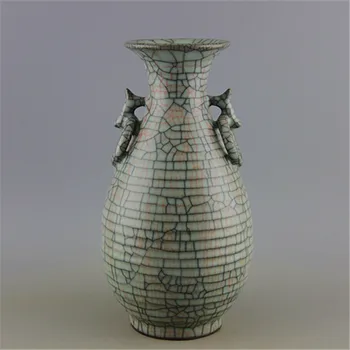 

#06 antique SongDynasty porcelain vase,Ge Kiln ,Gold iron wire,painted crafts /collection & adornment, Free shipping