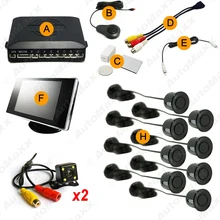 Автомобилей 8 Датчики/4-LED CCD Camera/3.5 «Монитор вид Спереди и Сзади Dual View Датчик Парковки Заднего вида система # J-4449