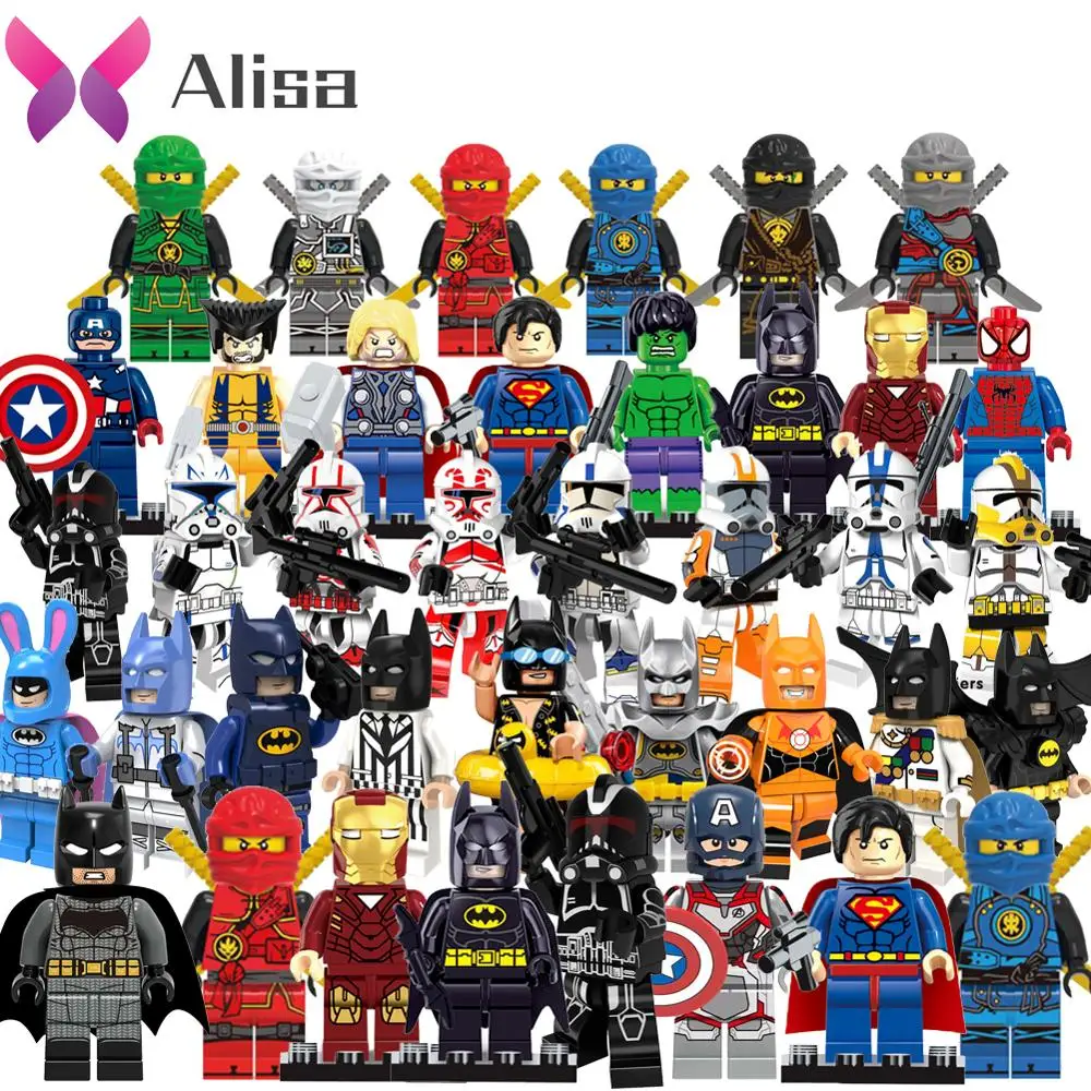Legoed friends Бэтмен Супер Герои Марвел Мстители Ниндзяго Звездные войны Клон Кирпичи