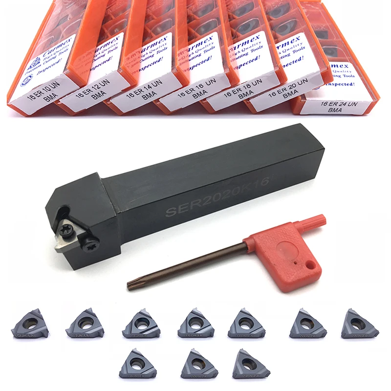 Carmex 1 шт. SER1212H16 SER1616H16 SER2020H16 токарный инструмент с резьбой + 10 16ER 10UN 12UN 14UN 16UN