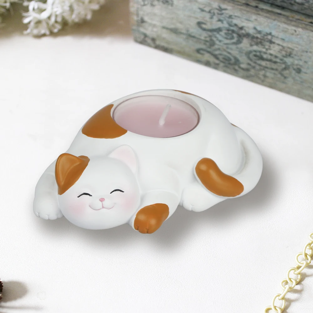 Dw0048 Cat Candlestick Silicone Candle Holder Animal Lucky Cat Mould