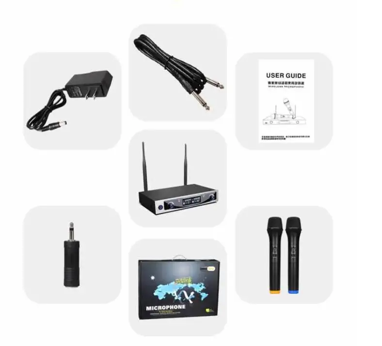 UHF двойной портативный беспроводной микрофон MU 898 караоке для компьютера студии