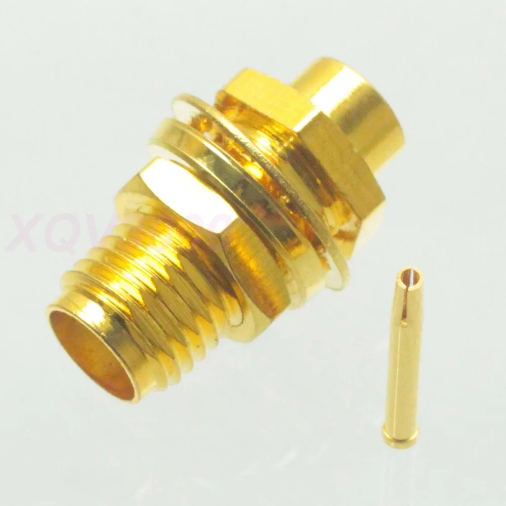 1pce Connector SMA female jack pin bulkhead solder for semi rigid RG402