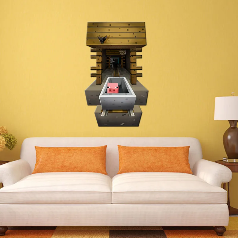 New Minecraft Wall Stickers Home Decor Living Room Diy Art Mural