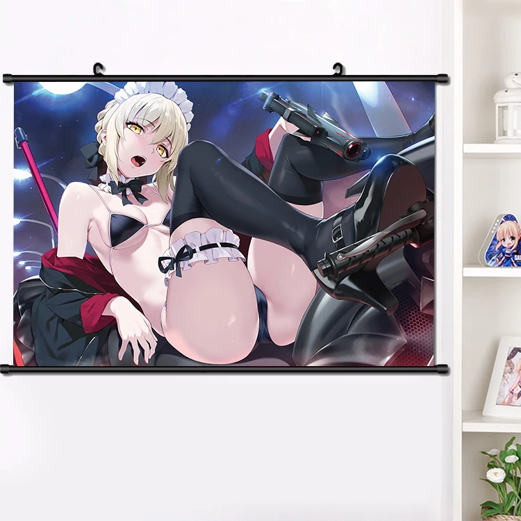 Японская игра-аниме Fate/stay night Saber Alter FGO настенный Свиток Плакат манга настенные подвесные плакаты украшение дома 40*60 см