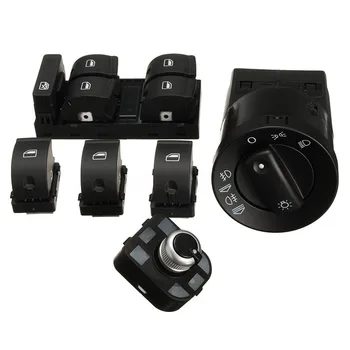 

6pcs/set Headlight Window Mirror Panel Switch Control Set For Audi A4 Sedan B6 B7