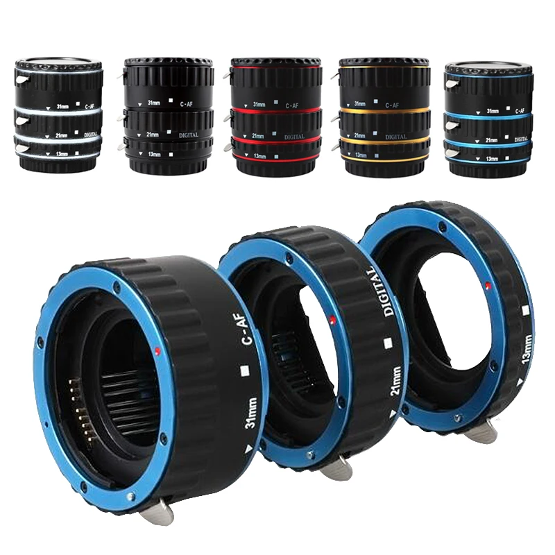 

SUPON 5 Color Options Metal Mount AF Auto Focus Macro Extension Tube Ring Lens Adapter For Canon EOS EF-S 1100D 700D 350D  DSLR