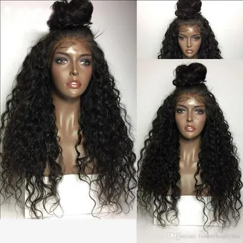 

Fantasy Beauty Curly Synthetic Lace Front Wig Heat Resistant Fiber Long Wigs For Black Women