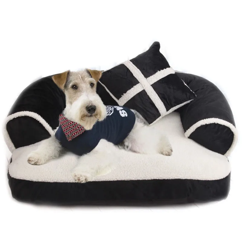 Best Soft pet dog cat Sofa Bed House For Small Medium Dog Pet Washable fleece winter warm dog puppy bed nest kennels dog cushion mat