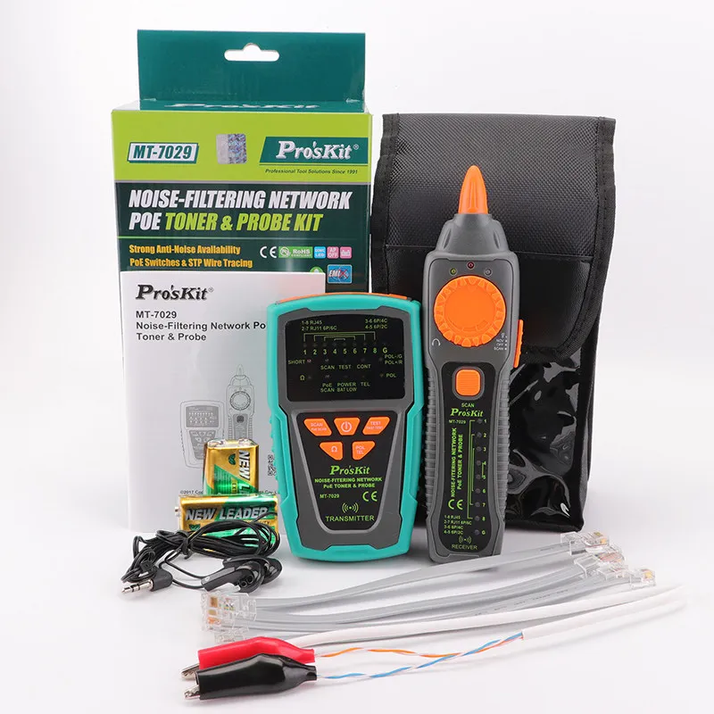 Pro'sKit MT-7029-C фильтрующий шум кабель сети PoE тонер зонд тестер для провода телефонной линии детектор трекер