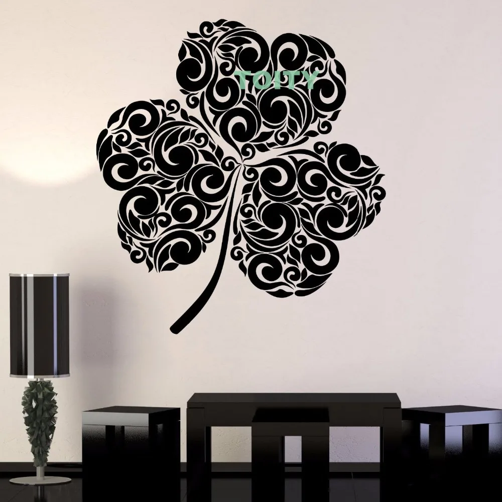 Vinyl Wall Decal Shamrock Trefoil Clover Irish Luck Ireland Sticker Home Interior Room Art Wall