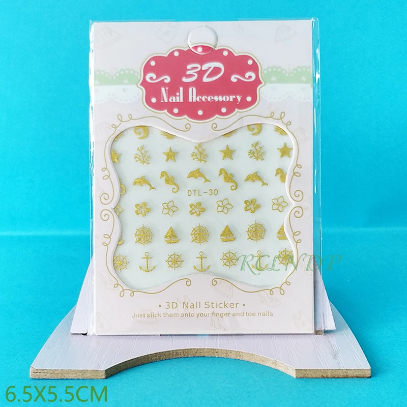 

3D Nails Art Sticker all decorations slider gold compass Anchor star adhesive nail design decals manicure lacquer foil Lacquer