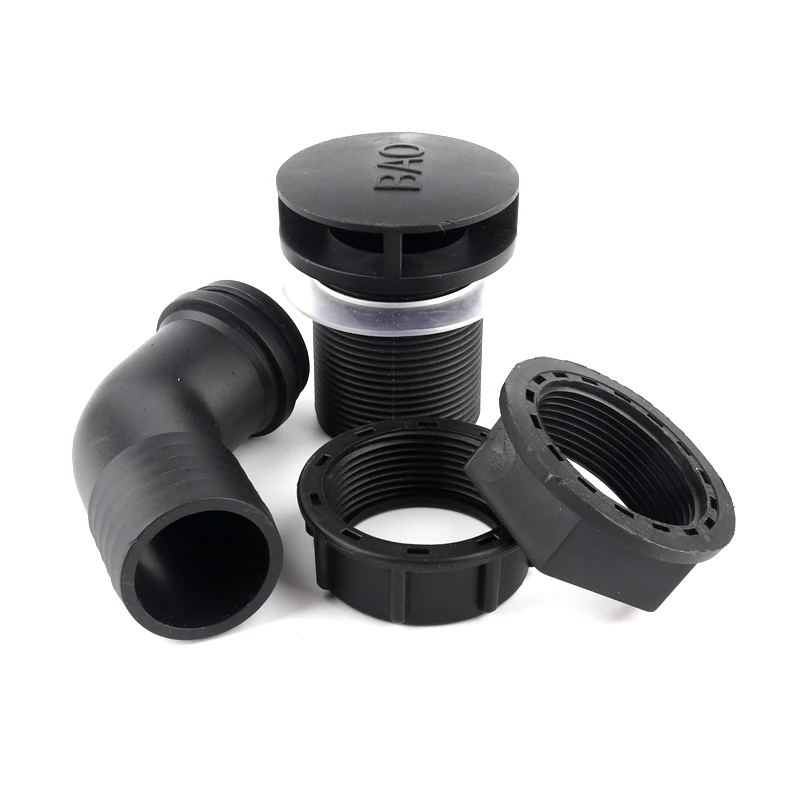 Bucket Bottom Outlet Pipe Connectors 20mm~38mm Aquarium Elbow Bulkhead Connector Drain Agricultural Sprayer Agitator Joints