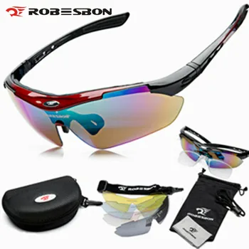 

ROBESBON Cycle Polarized Eyewear Glasses Bicycle Cycling Sunglasses Mountain Bike Ciclismo oculos de Sol For Men Women 5 Lenses