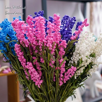 

Provence, lavender 2#, DIY plant simulation Artificial flowers, PE flower table decoration, bar, home, wholesale, 6x3=18 flowers