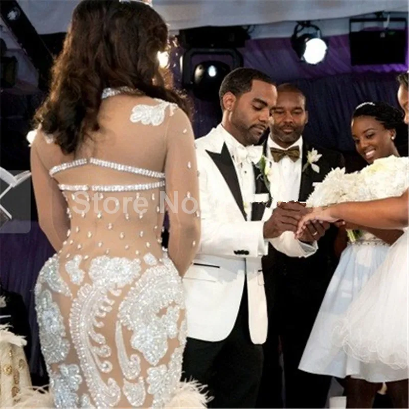 Custom Made 2016 Long Sleeve Champagne Wedding Dresses With Full
