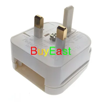 

5 X EU Plug to Flip UK Plug Adapter Power Socket Travel Converter with Fuse Black Color