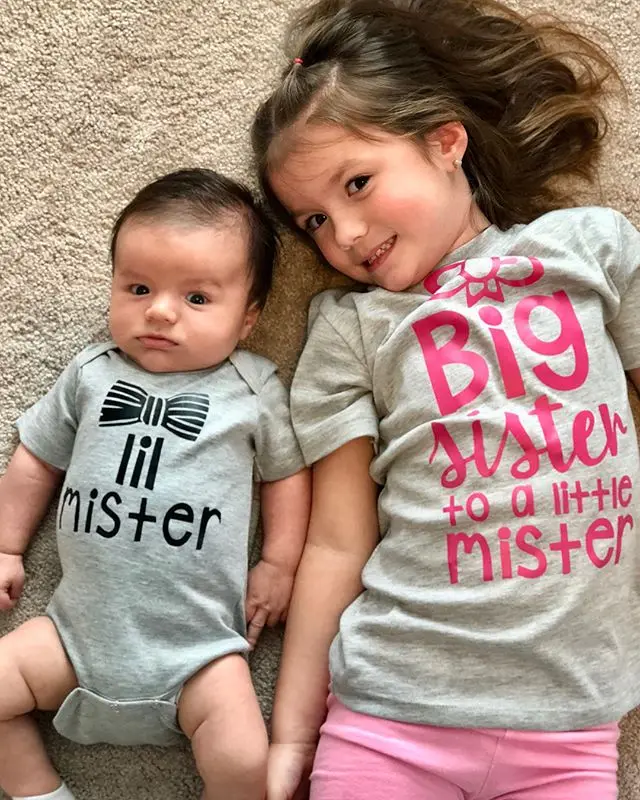 

Boys T-shirt Matching Top Big/Little Sister Newborn Baby Short Sleeve Bodysuit Outfit