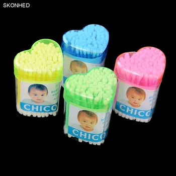 

100pcs Double Tip Makeup Cosmetic Remover Cotton Swabs Buds Eyelash Applicators