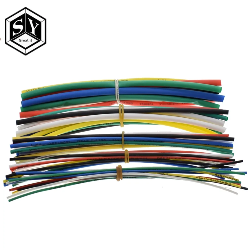

GREAT IT Electric Unit 70pcs Flame Retardant Durable 7 Color Assorted Colors Ratio 2:1 Polyolefin Heat Shrink Tubing Tube Kits
